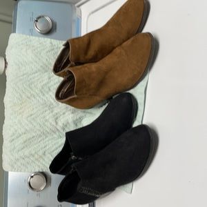 Both size 9 booties black and brown